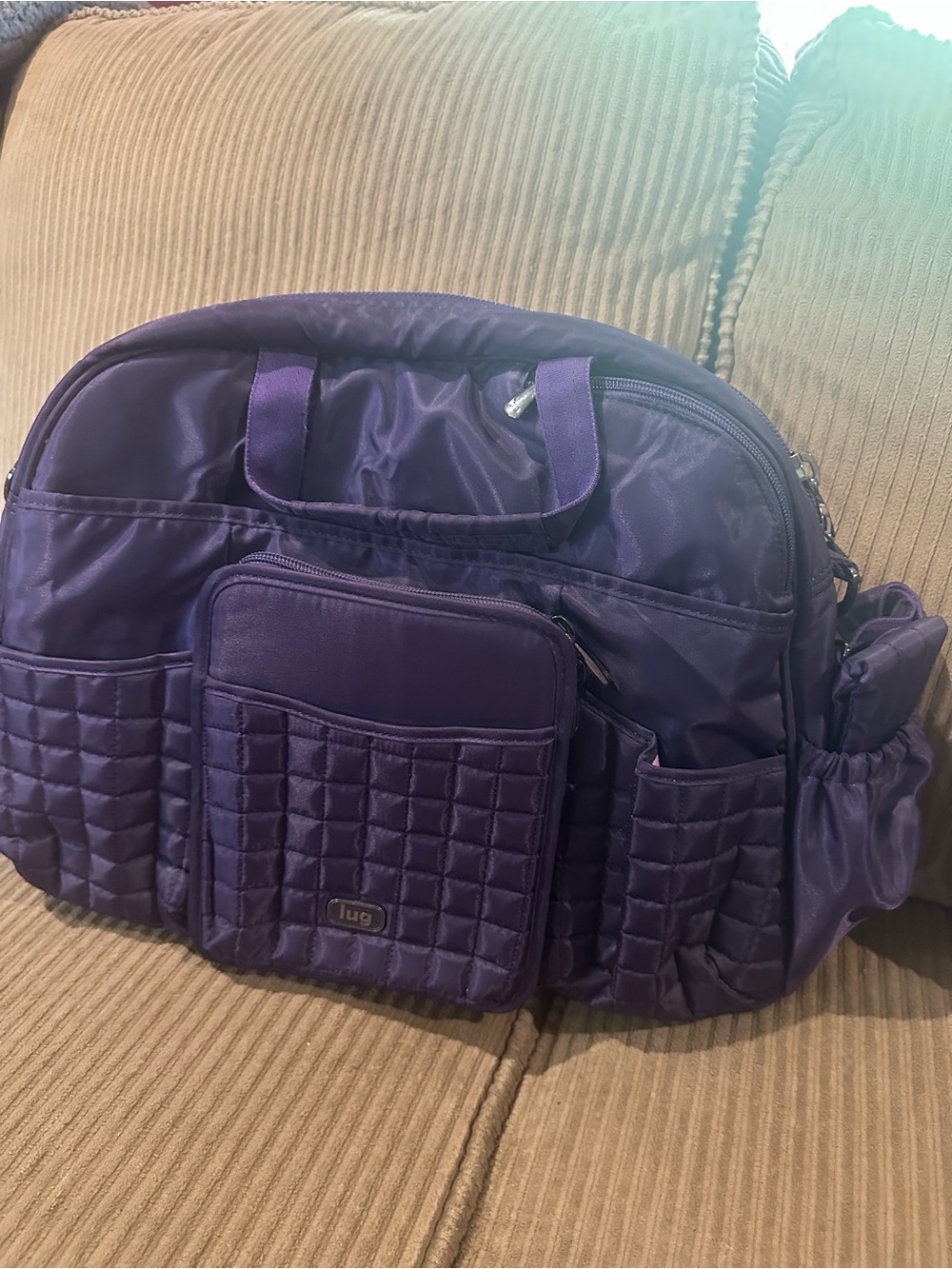 LUG Tuk Tuk Purple Quilted Baby Bag with Multiple Exterior Pockets
